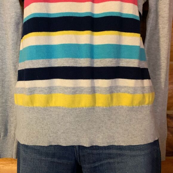 Chaps Multicolored Striped Preppy Crewneck Sweater Medium - Picture 5 of 7